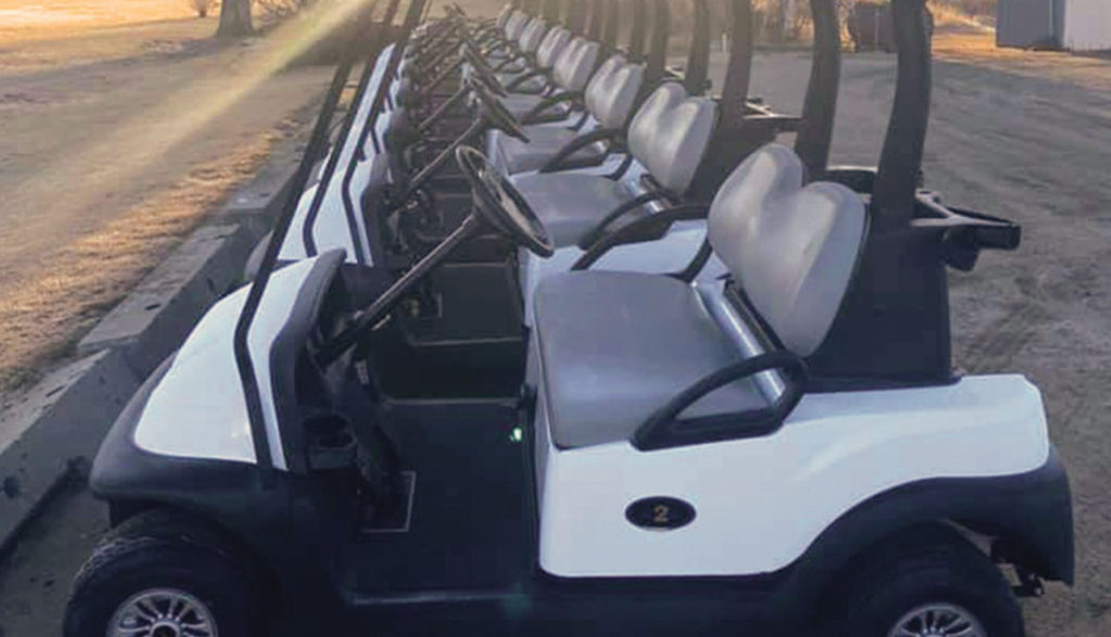 Golf cart rentals at Goose River Golf Club