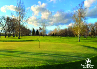 Hole 9 green at Goose River Golf Club